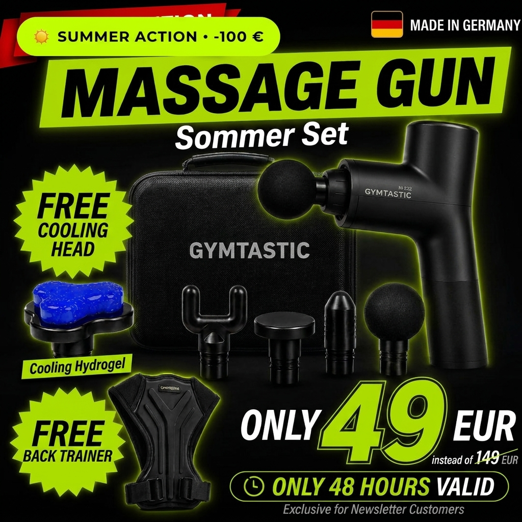 Sommer Set 26 - Massage Gun 2.0 + Rückentrainer + Kühlkopf